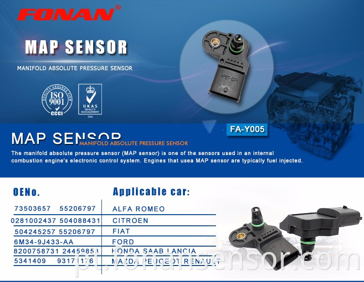 MAP sensor de pressão absoluta manifold para OPEL ASTRA A G H J COMBO CORSA D FRONTERA B INSIGNIA 1235084 55206797 77365393